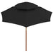 Umbrelă de soare dublă, stâlp din lemn, negru, 270 cm - WALTI WALTI