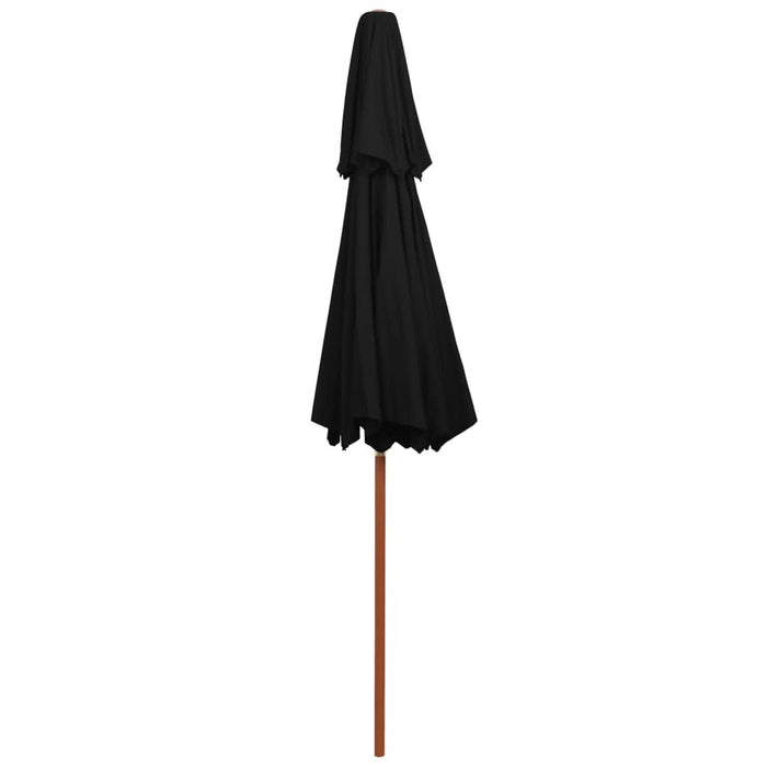 Umbrelă de soare dublă, stâlp din lemn, negru, 270 cm - WALTI WALTI