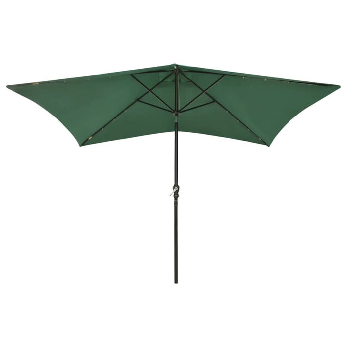 Umbrelă de soare cu stâlp din oțel & LED-uri, verde, 2x3 m - WALTI WALTI