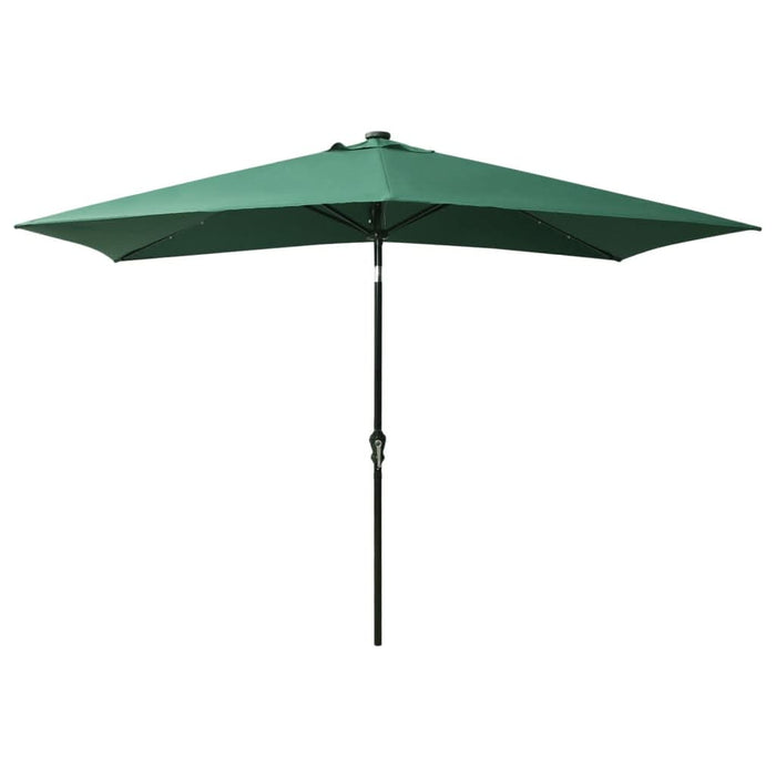 Umbrelă de soare cu stâlp din oțel & LED-uri, verde, 2x3 m - WALTI WALTI