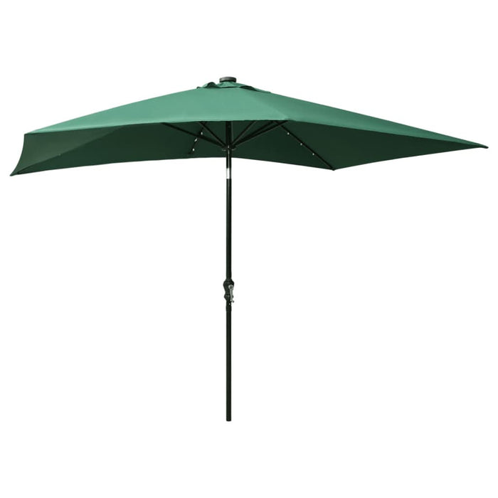 Umbrelă de soare cu stâlp din oțel & LED-uri, verde, 2x3 m - WALTI WALTI