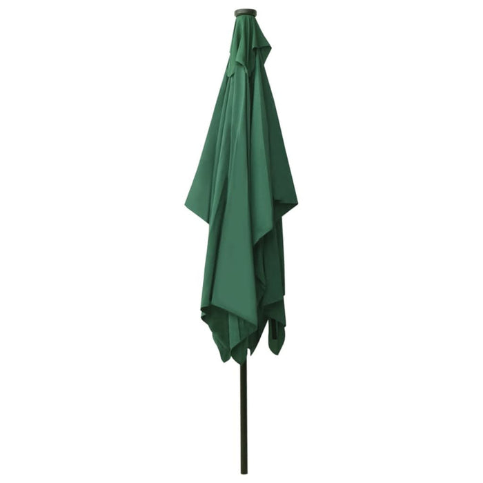 Umbrelă de soare cu stâlp din oțel & LED-uri, verde, 2x3 m - WALTI WALTI