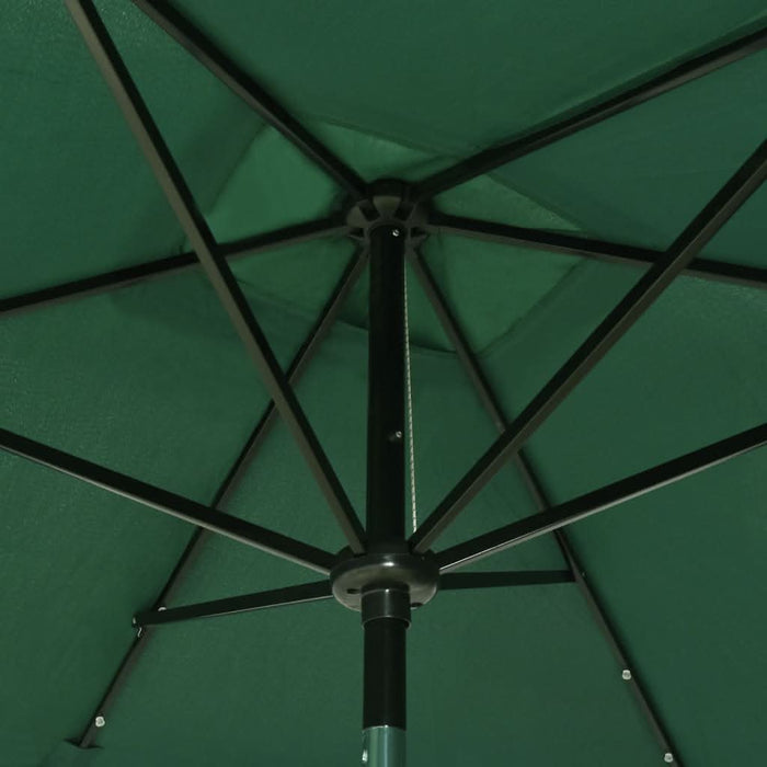 Umbrelă de soare cu stâlp din oțel & LED-uri, verde, 2x3 m - WALTI WALTI