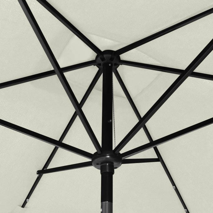 Umbrelă de soare cu stâlp din oțel & LED-uri, nisipiu, 2x3 m - WALTI WALTI