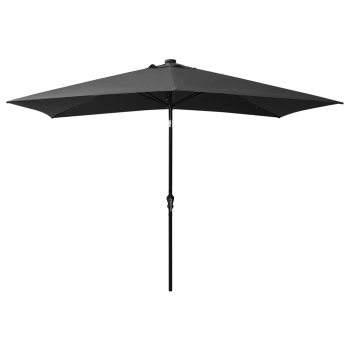 Umbrelă de soare cu LED-uri și stâlp din oțel, antracit, 2x3 m - WALTI WALTI
