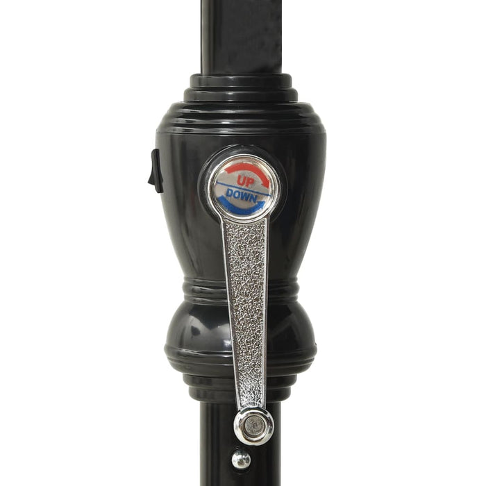 Umbrelă de soare cu LED-uri și stâlp din oțel, antracit, 2x3 m - WALTI WALTI