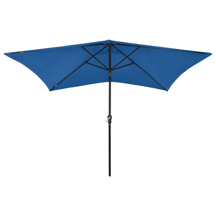 Umbrelă de soare cu stâlp din oțel & LED-uri, albastru, 2x3 m - WALTI WALTI