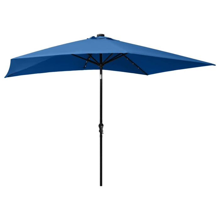 Umbrelă de soare cu stâlp din oțel & LED-uri, albastru, 2x3 m - WALTI WALTI