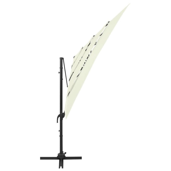Umbrelă de soare 4 niveluri, stâlp aluminiu, nisipiu 250x250 cm - WALTI WALTI
