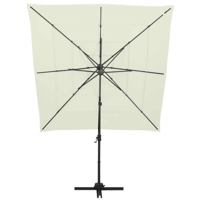 Umbrelă de soare 4 niveluri, stâlp aluminiu, nisipiu 250x250 cm - WALTI WALTI