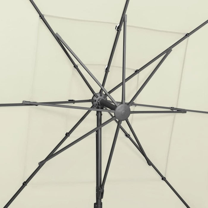 Umbrelă de soare 4 niveluri, stâlp aluminiu, nisipiu 250x250 cm - WALTI WALTI