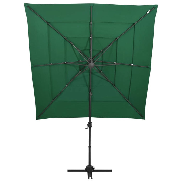 Umbrelă de soare 4 niveluri, stâlp aluminiu, verde, 250x250 cm - WALTI WALTI