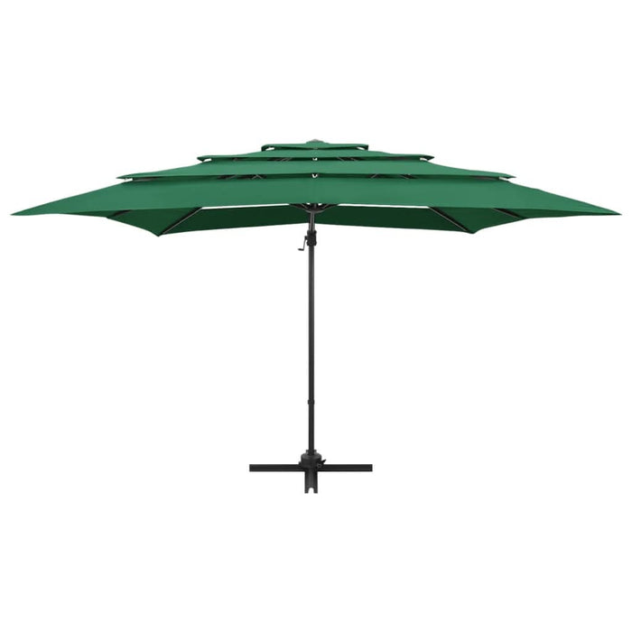 Umbrelă de soare 4 niveluri, stâlp aluminiu, verde, 250x250 cm - WALTI WALTI