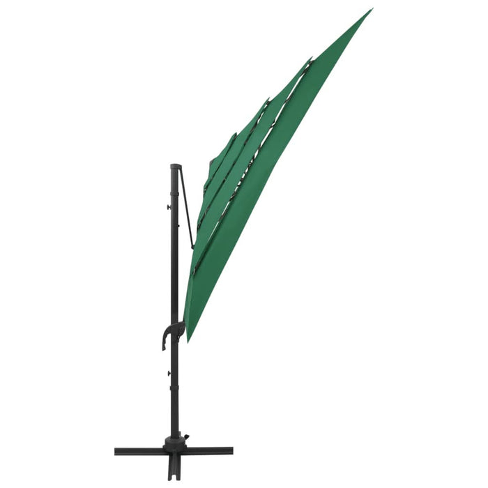 Umbrelă de soare 4 niveluri, stâlp aluminiu, verde, 250x250 cm - WALTI WALTI