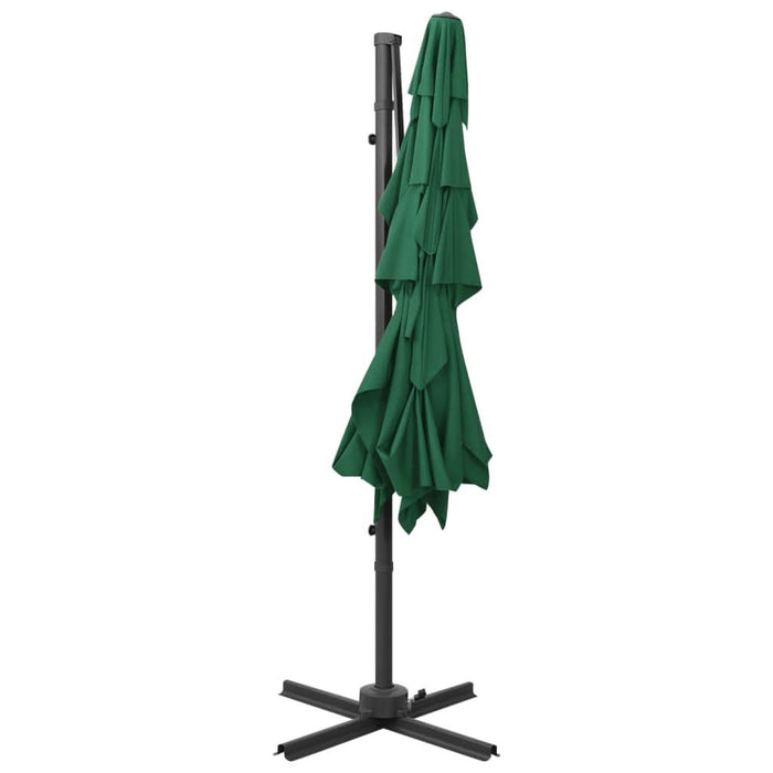 Umbrelă de soare 4 niveluri, stâlp aluminiu, verde, 250x250 cm - WALTI WALTI