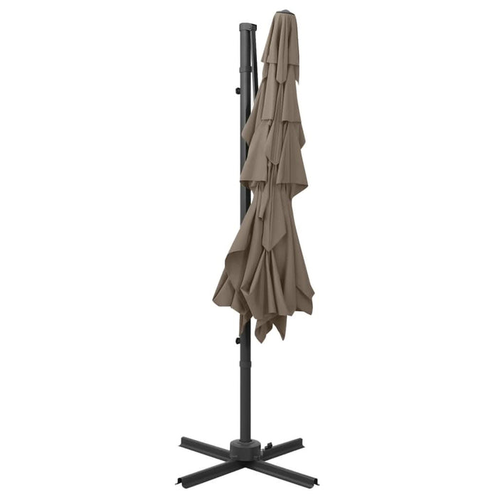 Umbrelă de soare 4 niveluri stâlp aluminiu gri taupe 250x250 cm - WALTI WALTI