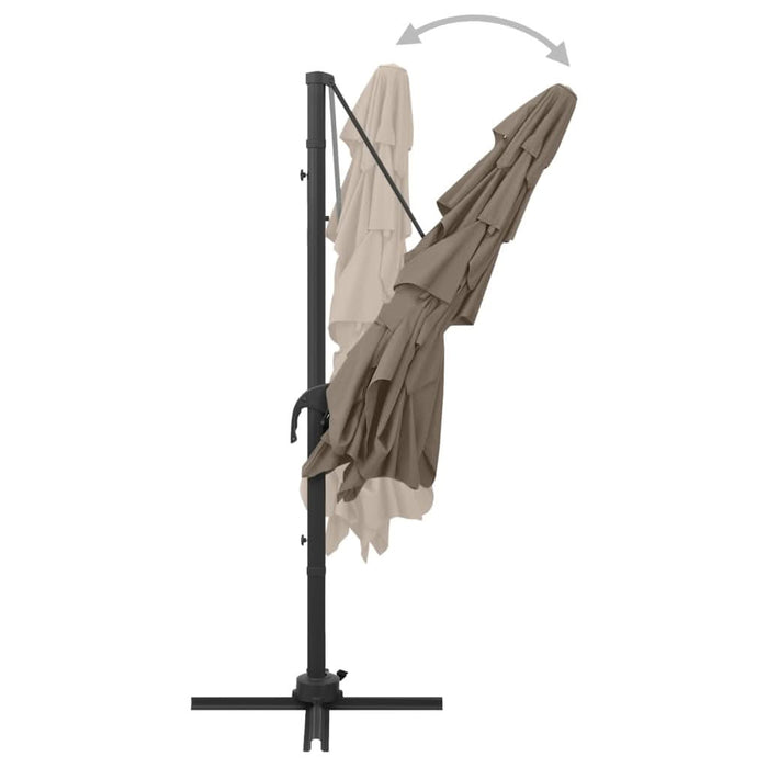 Umbrelă de soare 4 niveluri stâlp aluminiu gri taupe 250x250 cm - WALTI WALTI