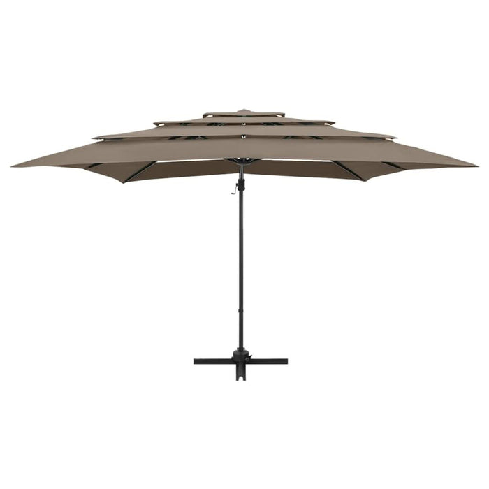 Umbrelă de soare 4 niveluri stâlp aluminiu gri taupe 250x250 cm - WALTI WALTI