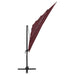 Umbrelă soare 4 niveluri stâlp aluminiu roșu bordo 250x250 cm - WALTI WALTI