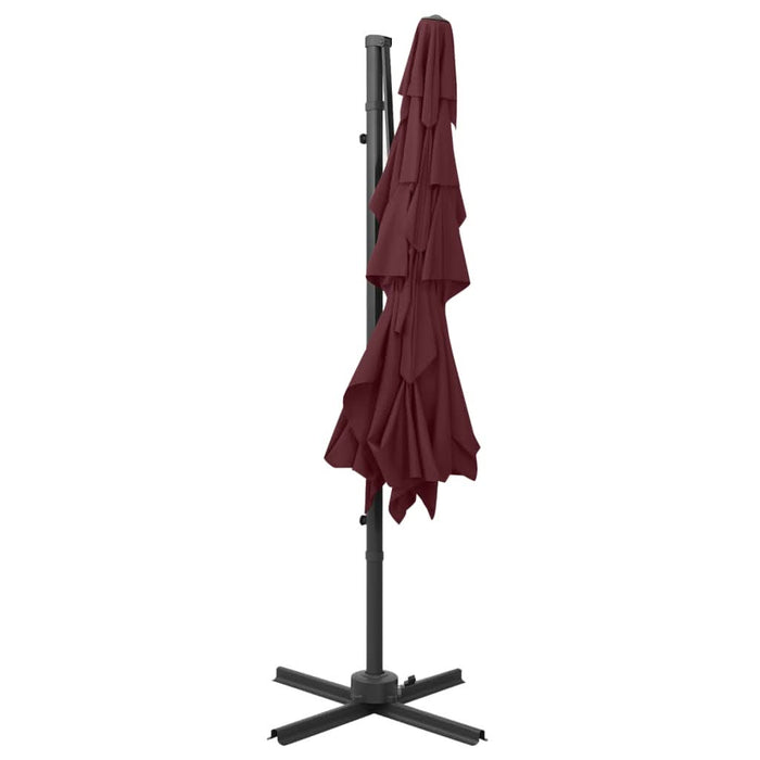 Umbrelă soare 4 niveluri stâlp aluminiu roșu bordo 250x250 cm - WALTI WALTI
