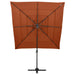 Umbrelă de soare 4 niveluri stâlp aluminiu cărămiziu 250x250 cm - WALTI WALTI