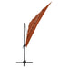 Umbrelă de soare 4 niveluri stâlp aluminiu cărămiziu 250x250 cm - WALTI WALTI