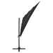 Umbrelă de soare 4 niveluri stâlp aluminiu negru 250x250 cm - WALTI WALTI