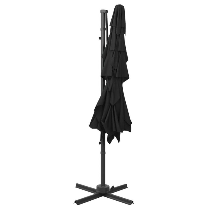 Umbrelă de soare 4 niveluri stâlp aluminiu negru 250x250 cm - WALTI WALTI