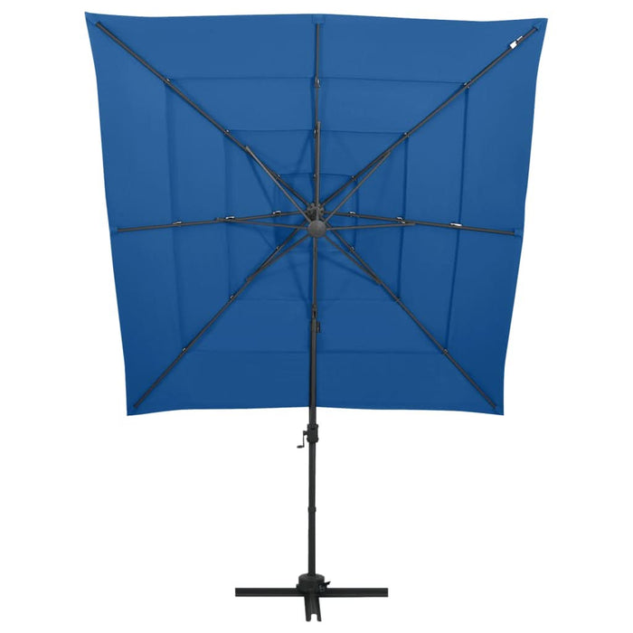 Umbrelă de soare 4 niveluri, stâlp aluminiu, azuriu, 250x250 cm - WALTI WALTI