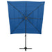 Umbrelă de soare 4 niveluri, stâlp aluminiu, azuriu, 250x250 cm - WALTI WALTI