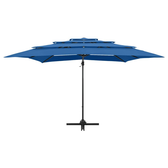 Umbrelă de soare 4 niveluri, stâlp aluminiu, azuriu, 250x250 cm - WALTI WALTI