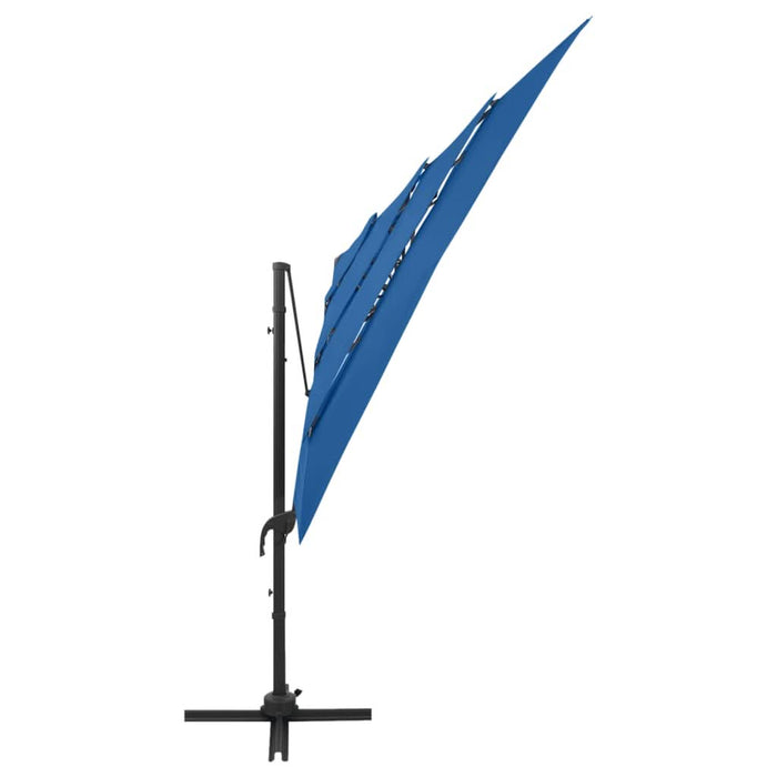 Umbrelă de soare 4 niveluri, stâlp aluminiu, azuriu, 250x250 cm - WALTI WALTI
