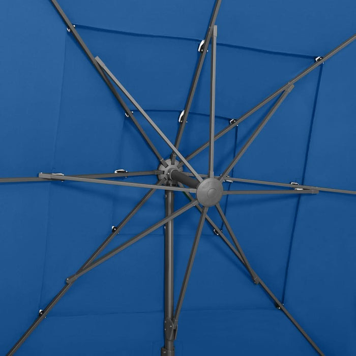 Umbrelă de soare 4 niveluri, stâlp aluminiu, azuriu, 250x250 cm - WALTI WALTI