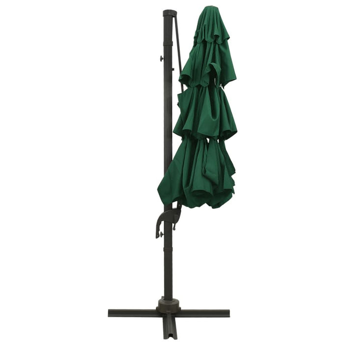 Umbrelă de soare 4 niveluri, stâlp de aluminiu, verde, 3x3 m - WALTI WALTI