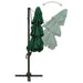 Umbrelă de soare 4 niveluri, stâlp de aluminiu, verde, 3x3 m - WALTI WALTI