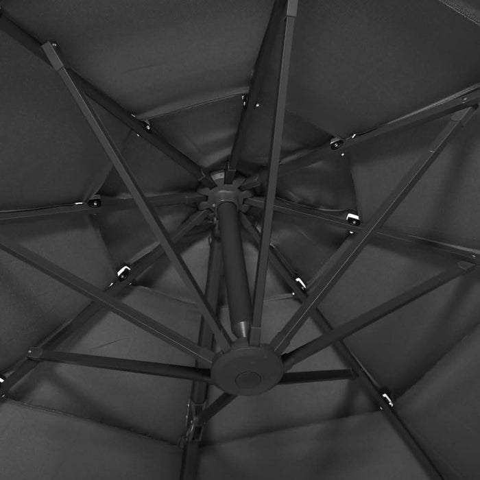 Umbrelă de soare 4 niveluri, stâlp de aluminiu, antracit, 3x3 m - WALTI WALTI