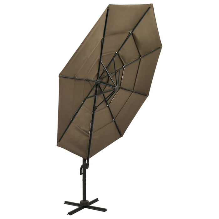 Umbrelă de soare 4 niveluri, stâlp de aluminiu, gri taupe 3x3 m - WALTI WALTI