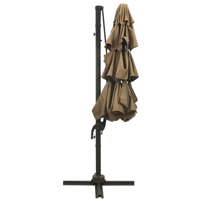 Umbrelă de soare 4 niveluri, stâlp de aluminiu, gri taupe 3x3 m - WALTI WALTI