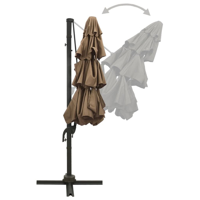 Umbrelă de soare 4 niveluri, stâlp de aluminiu, gri taupe 3x3 m - WALTI WALTI