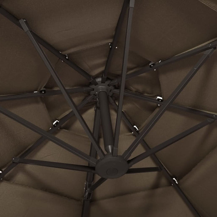 Umbrelă de soare 4 niveluri, stâlp de aluminiu, gri taupe 3x3 m - WALTI WALTI