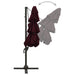 Umbrelă de soare 4 niveluri, stâlp aluminiu, roșu bordo, 3x3 m - WALTI WALTI