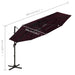 Umbrelă de soare 4 niveluri, stâlp aluminiu, roșu bordo, 3x3 m - WALTI WALTI