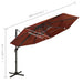 Umbrelă de soare 4 niveluri, stâlp de aluminiu, cărămiziu 3x3 m - WALTI WALTI