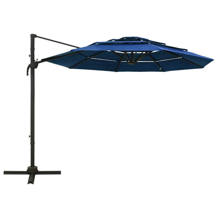 Umbrelă de soare 4 niveluri, stâlp de aluminiu, azuriu, 3x3 m - WALTI WALTI