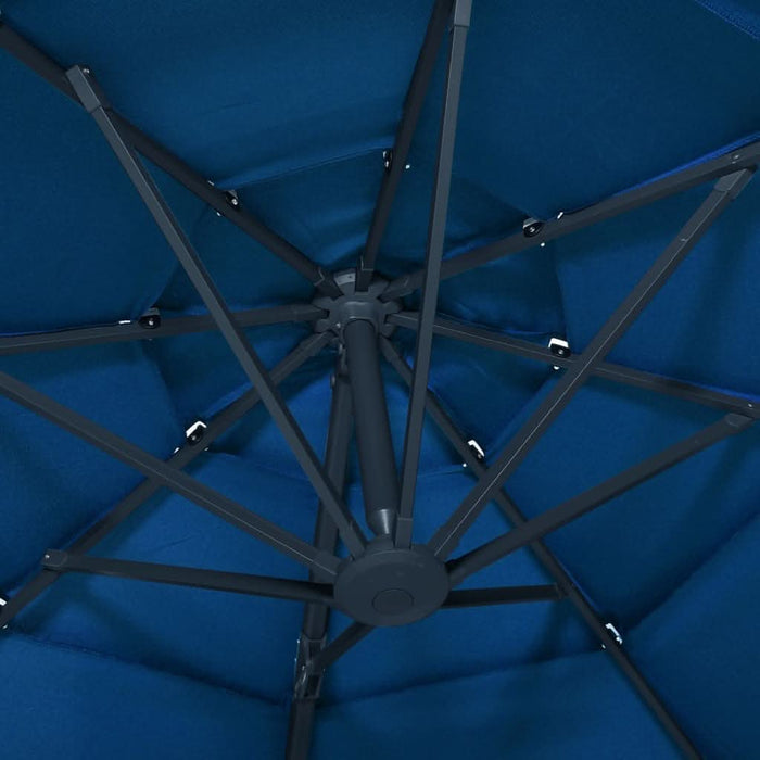 Umbrelă de soare 4 niveluri, stâlp de aluminiu, azuriu, 3x3 m - WALTI WALTI