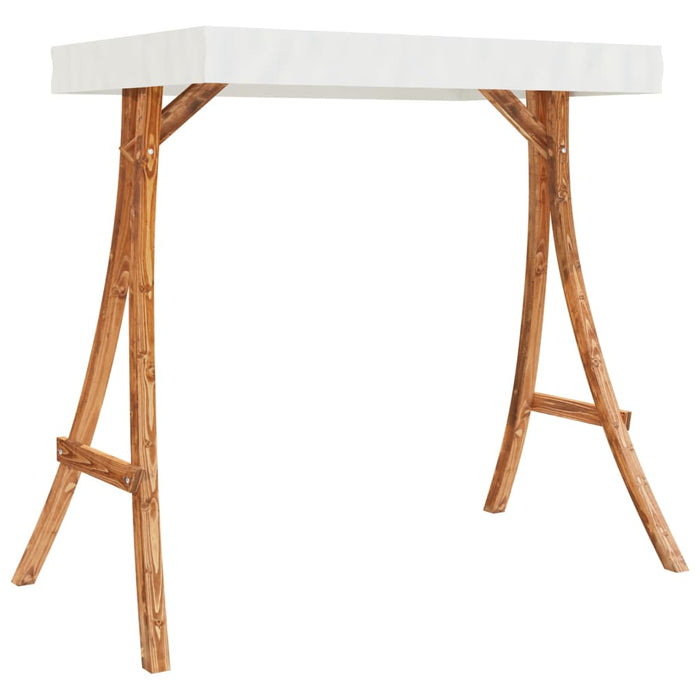 Cadru balansoar cu acoperiș crem, lemn masiv curbat finisaj tec - WALTI WALTI