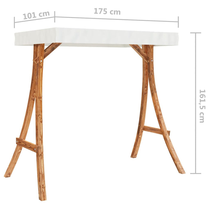 Cadru balansoar cu acoperiș crem, lemn masiv curbat finisaj tec - WALTI WALTI