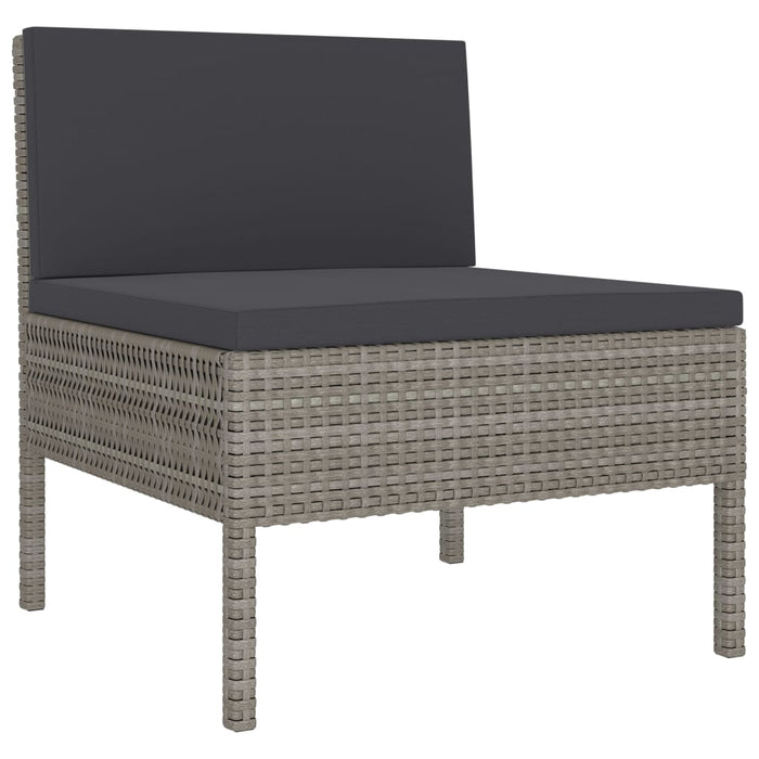 Set mobilier de grădină cu perne, 10 piese, gri, poliratan - WALTI WALTI