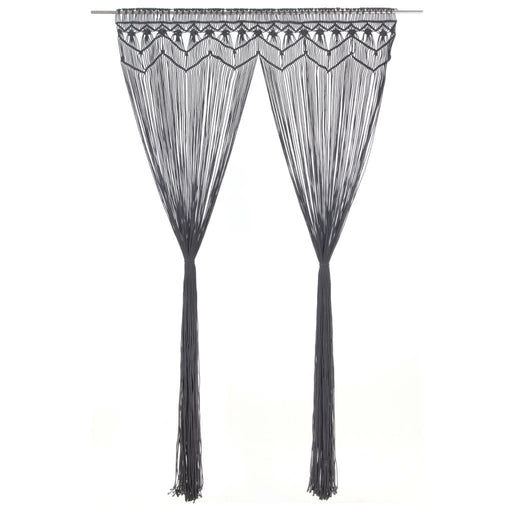 Perdea macrame, antracit, 140 x 240 cm, bumbac - WALTI WALTI