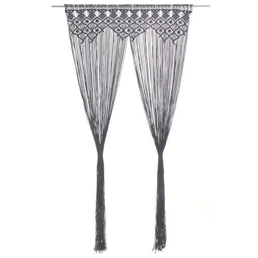 Perdea macrame, antracit, 140 x 240 cm, bumbac - WALTI WALTI